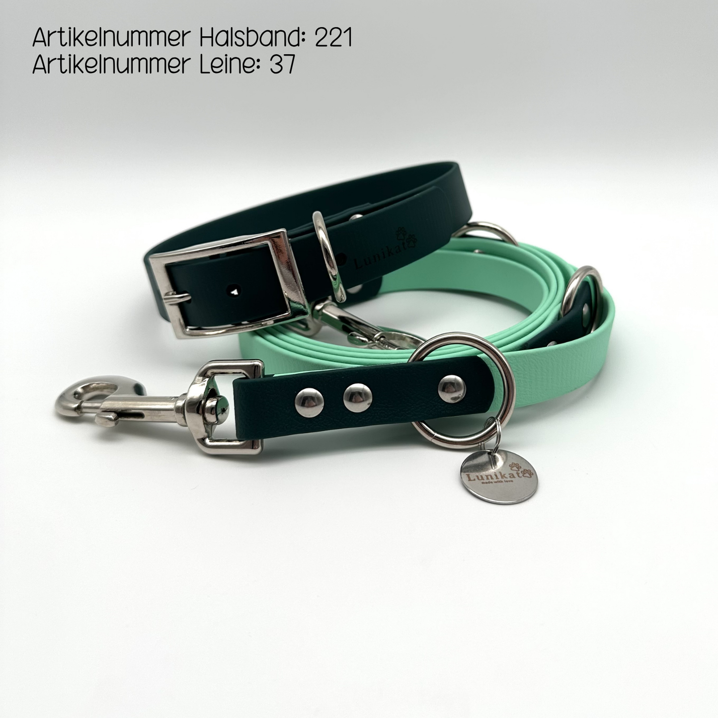 Set für große Hunde (Karibikgrün, Dunkelgrün)