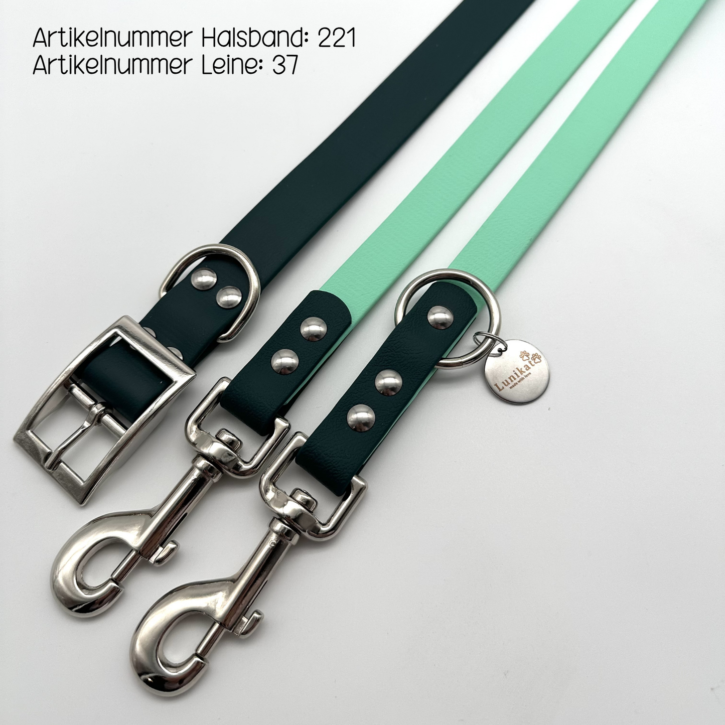 Set für große Hunde (Karibikgrün, Dunkelgrün)