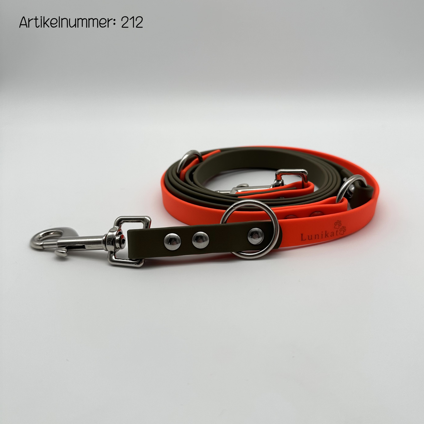 Leine für mittelgroße Hunde (Neon-Orange, Oliv)