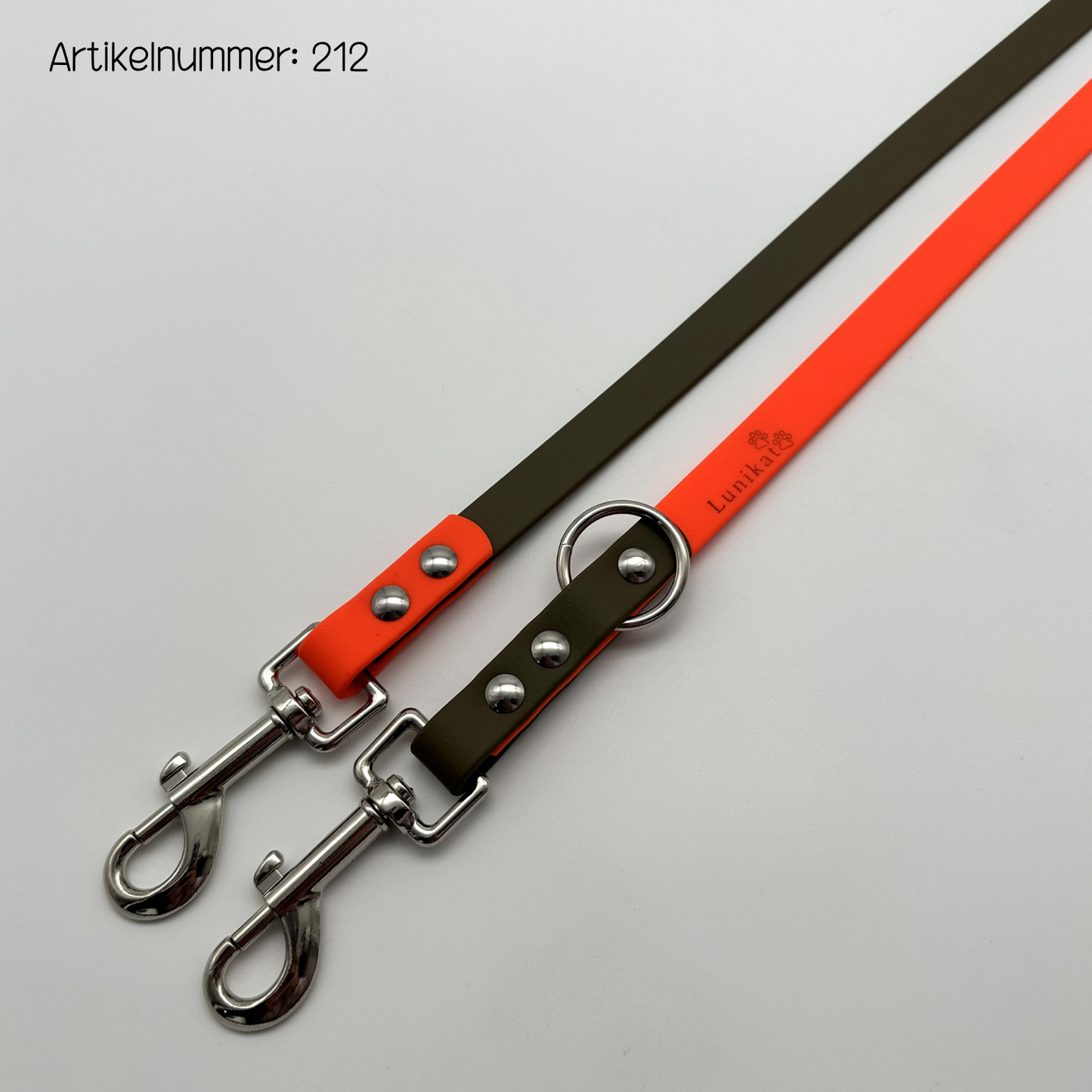 Leine für mittelgroße Hunde (Neon-Orange, Oliv)